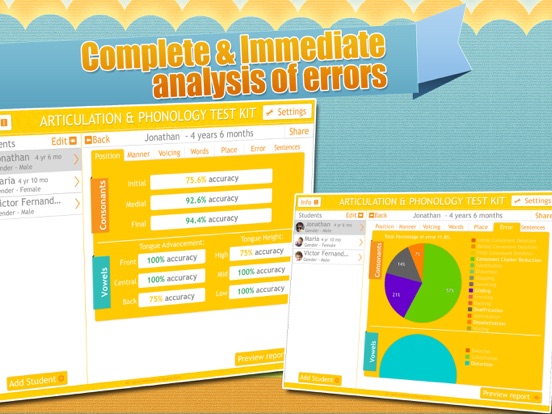 Capturas de tela do Articulation Assessment ToolKt iPad 
