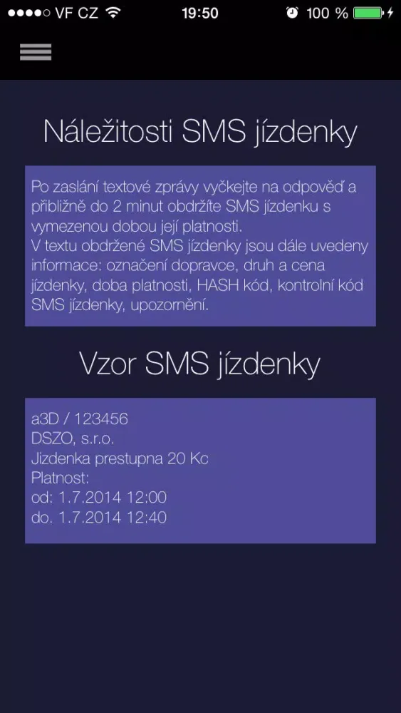 SMS jízdenky pro Zlín a Otrokovice Screenshots