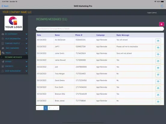 SMS Marketing Pro iPad  スクリーンショット