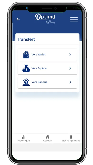 Zrzuty ekranu Optima Transfert