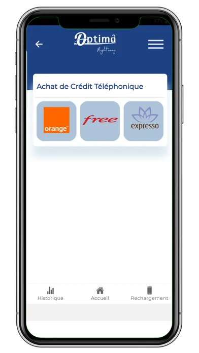 Zrzuty ekranu Optima Transfert