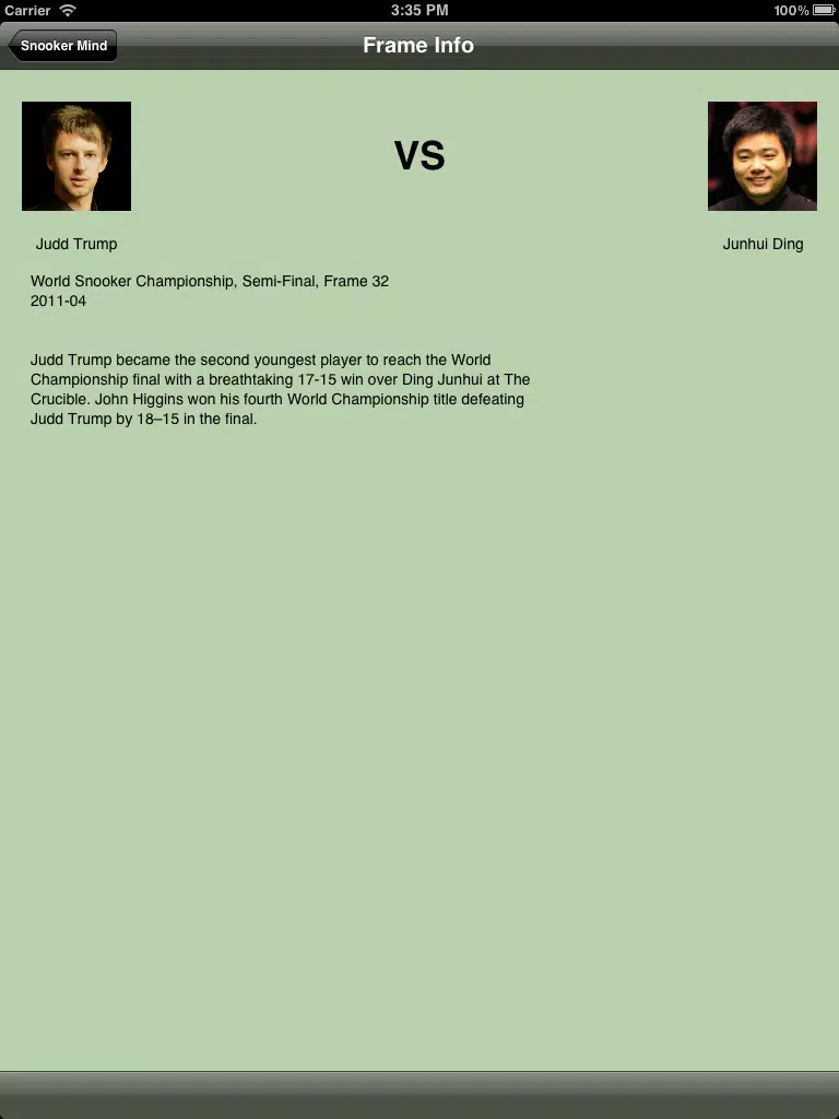 Captures d'écran de Snooker Mind Lite iPad 