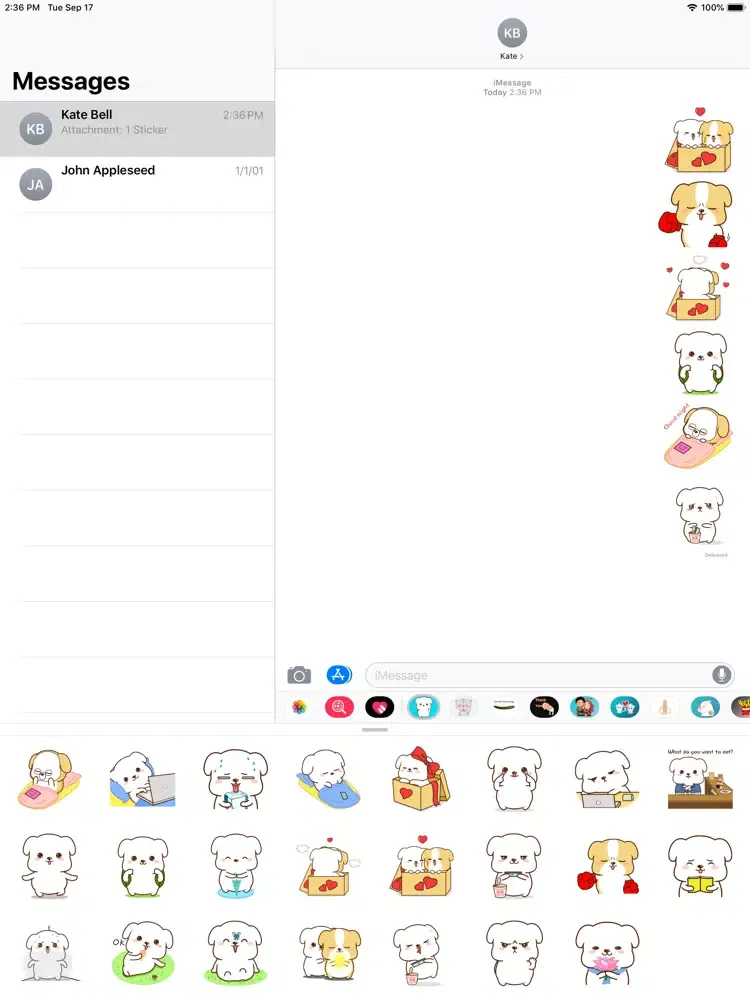 Snowy Dog Stickers iPad  سکرین شاٹس