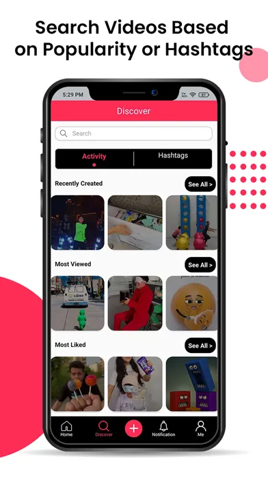 Tangkapan skrin SocialEngine Short Videos