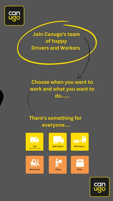 Tangkapan skrin Canugo - Driver & Worker App