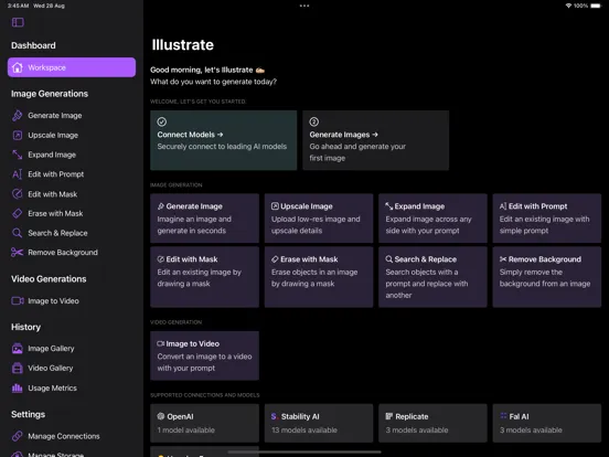 Illustrate: GenAI Sandbox iPad  Screenshots