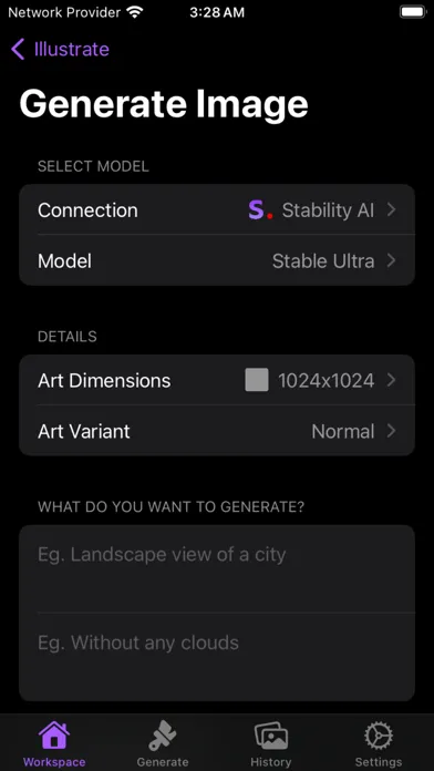 Illustrate: GenAI Sandbox Screenshots