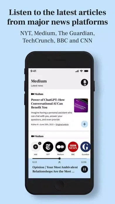 ภาพหน้าจอของ My Queue - Listen to articles
