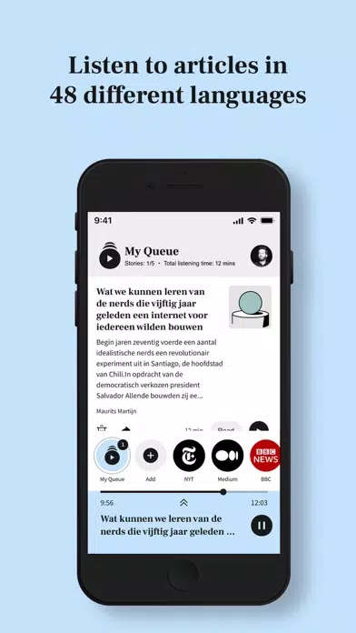 Screenshot di My Queue - Listen to articles