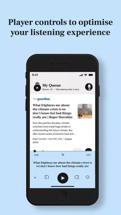 ภาพหน้าจอของ My Queue - Listen to articles