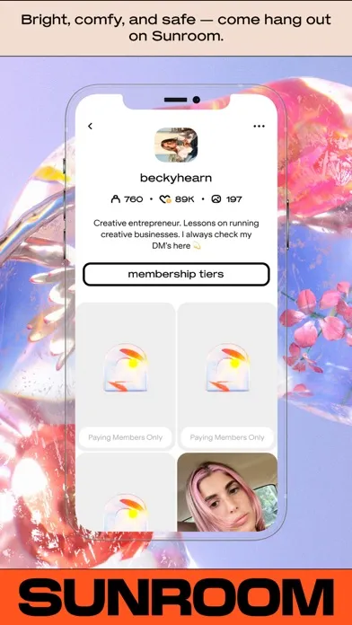 Tangkapan skrin Sunroom: Connect With Creators
