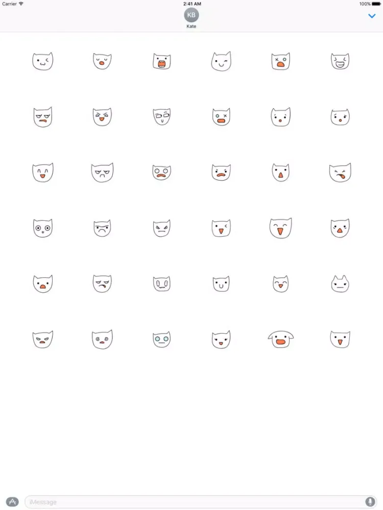 Doodle Cat Stickers iPad  Screenshots