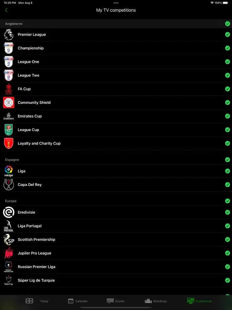 Capturas de tela do Foot TV UK iPad 
