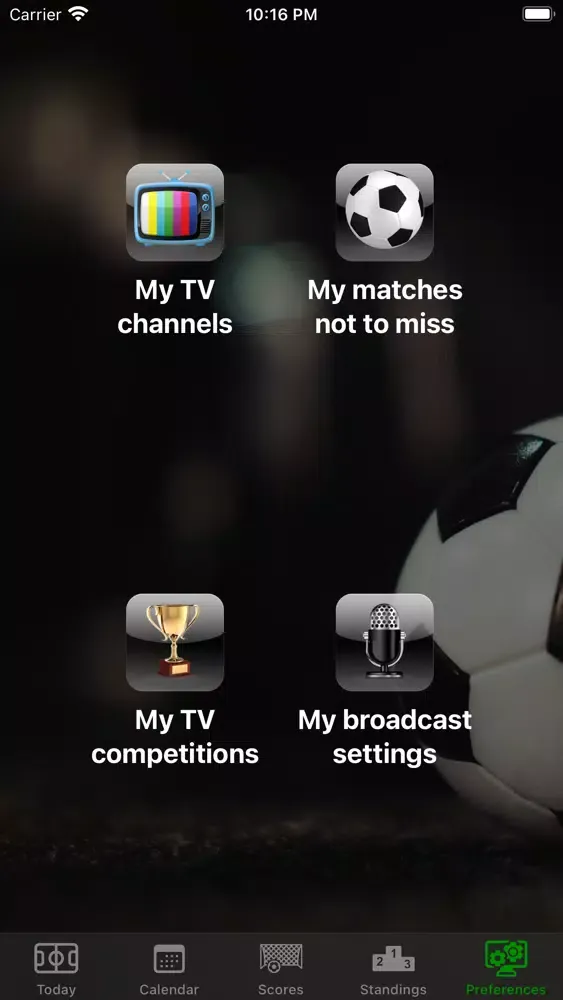 Capturas de tela do Foot TV UK