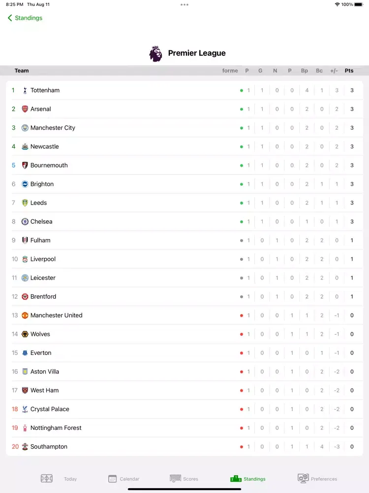 Capturas de tela do Soccer TV US iPad 