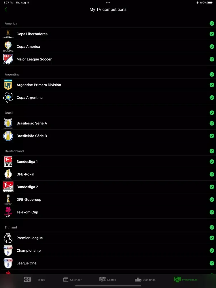 Capturas de tela do Soccer TV US iPad 