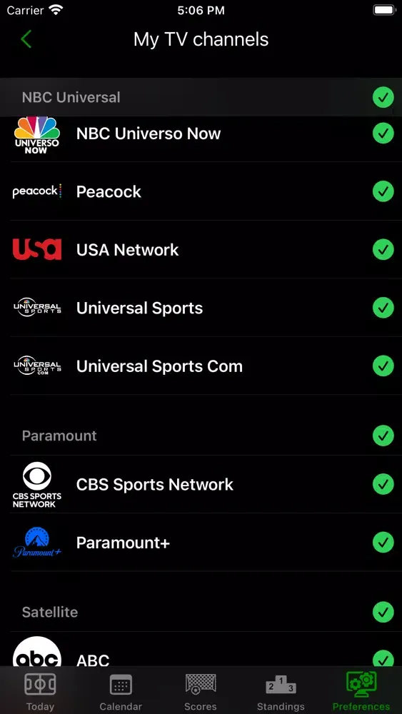 Capturas de tela do Soccer TV US