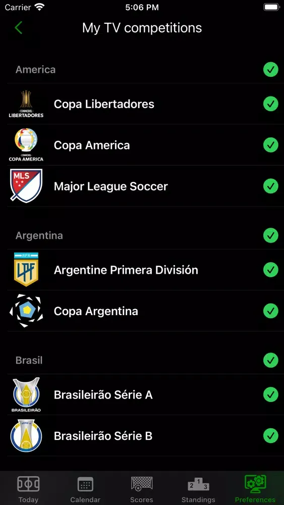 Capturas de tela do Soccer TV US