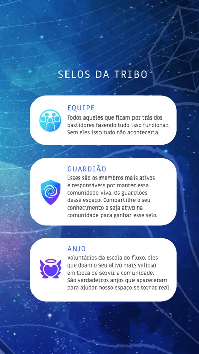 Capturas de tela do Fluxo Club