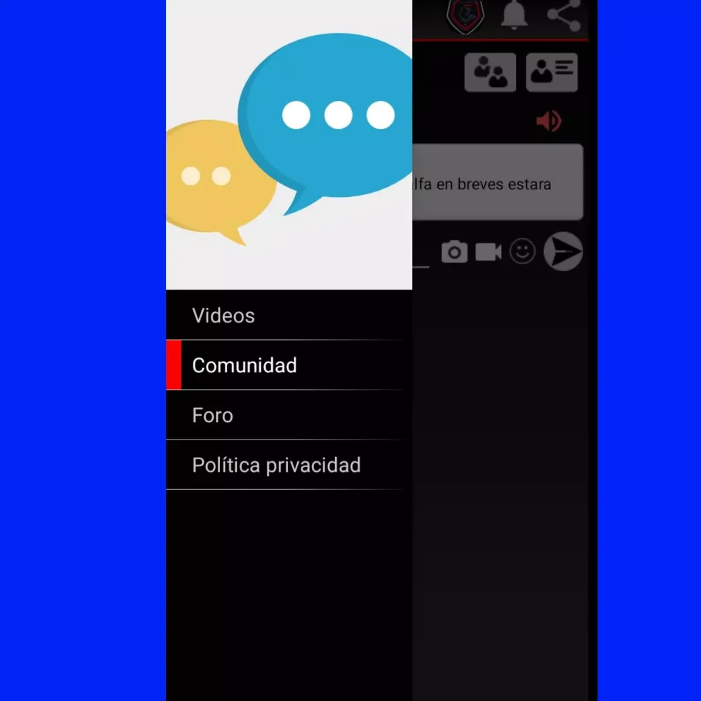 Capturas de tela do Social red