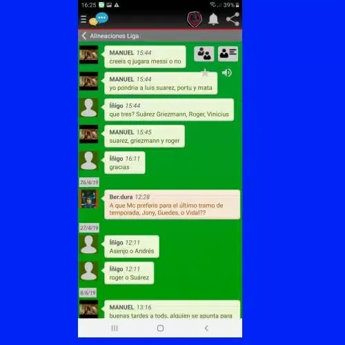 Capturas de tela do Social red
