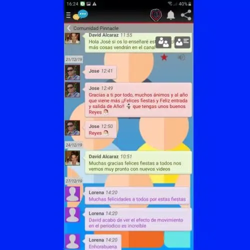 Capturas de tela do Social red