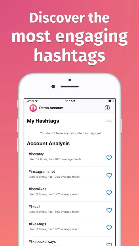 Capturas de tela do Analytics for Instagram Sova