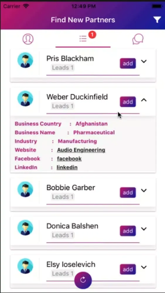 ภาพหน้าจอของ My Partnerships