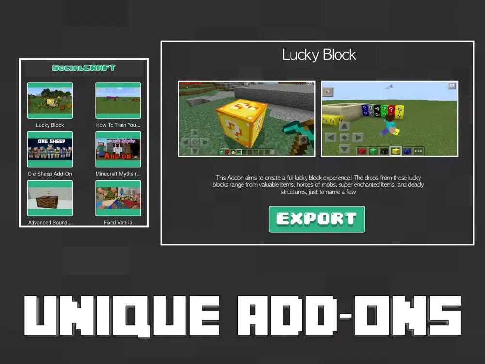 Addons for Minecraft - Social iPad  স্ক্রিনশট