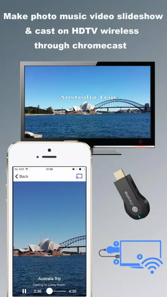 SlideshowCast Free – Make Photo Video Music Slideshow & Cast on TV through Chromecast应用截图