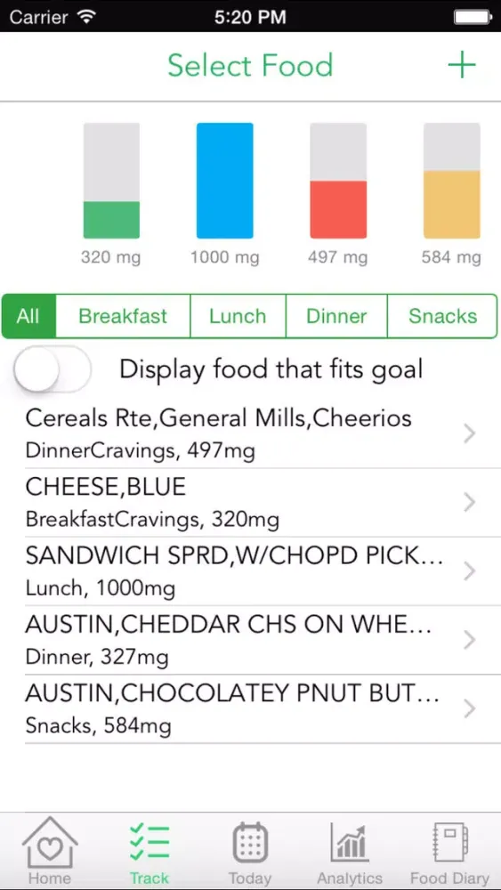 Capturas de pantalla de Sodium Cravings – Control blood pressure with Sodium Tracker that manages salt food craving and enables healthy food choices