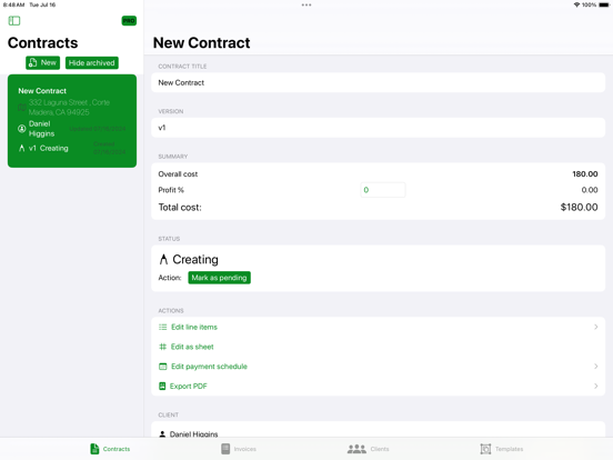 OOTB Contractor iPad  स्क्रीनशॉट