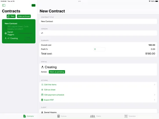 Screenshot di OOTB Contractor iPad 