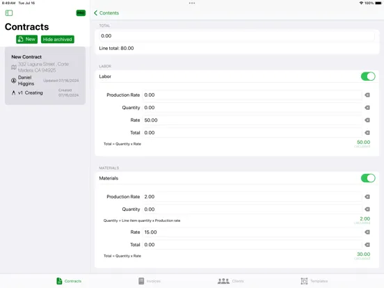 Screenshot di OOTB Contractor iPad 