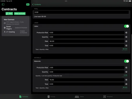 Screenshot di OOTB Contractor iPad 