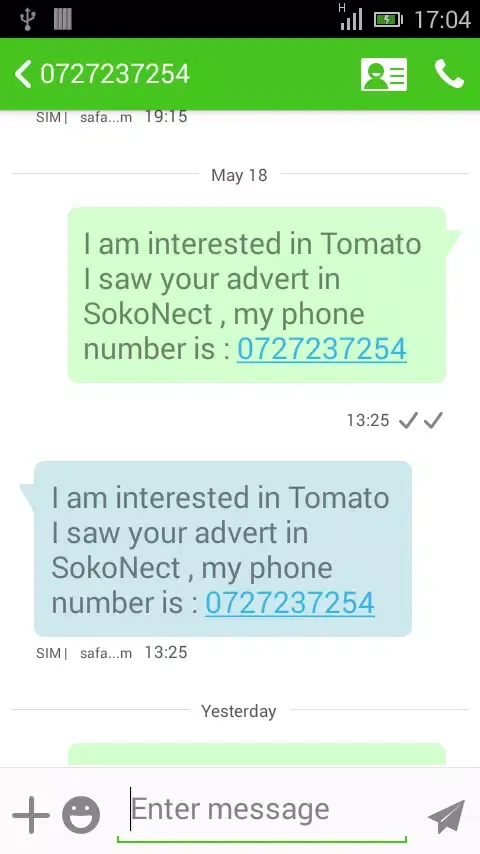 Tangkapan layar sokonect app