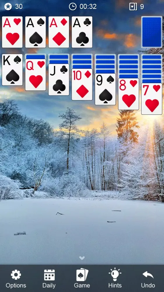 Capturas de tela do Solitaire