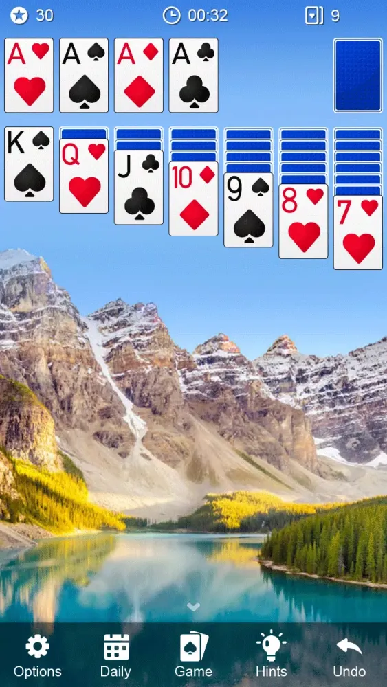 Capturas de tela do Solitaire