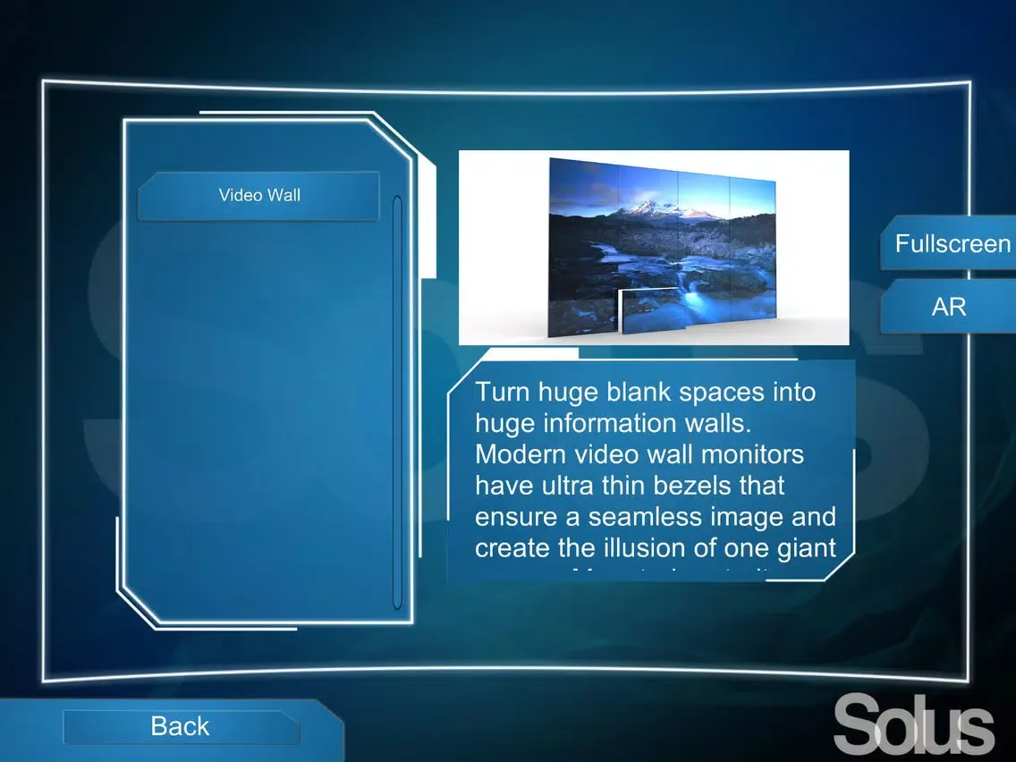 Tangkapan layar SOLUS Product Info iPad 
