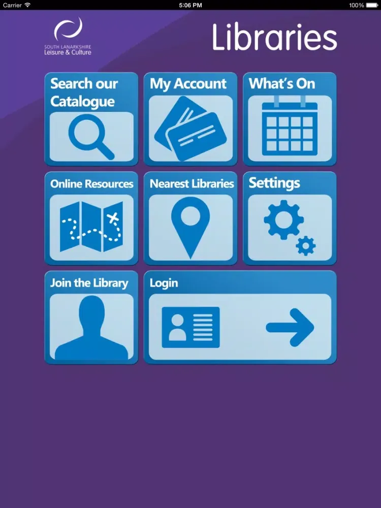 South Lanarkshire Libraries iPad  Screenshots