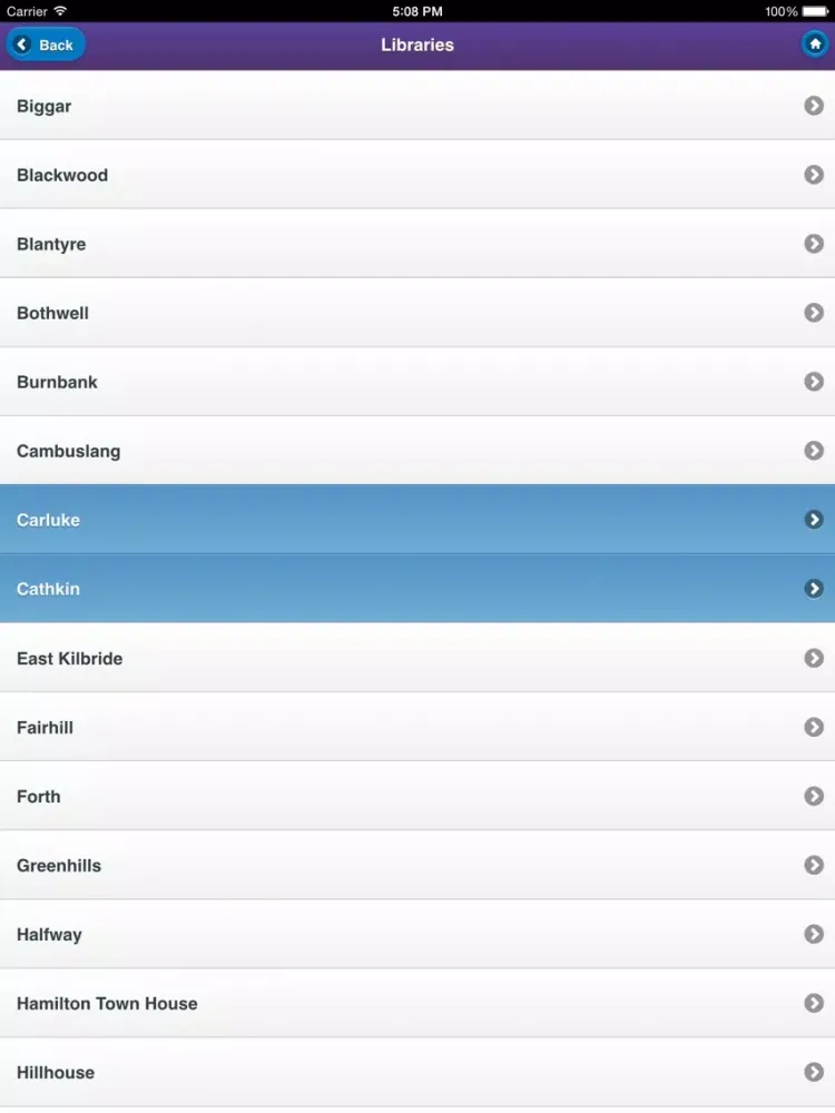 South Lanarkshire Libraries iPad  Screenshots