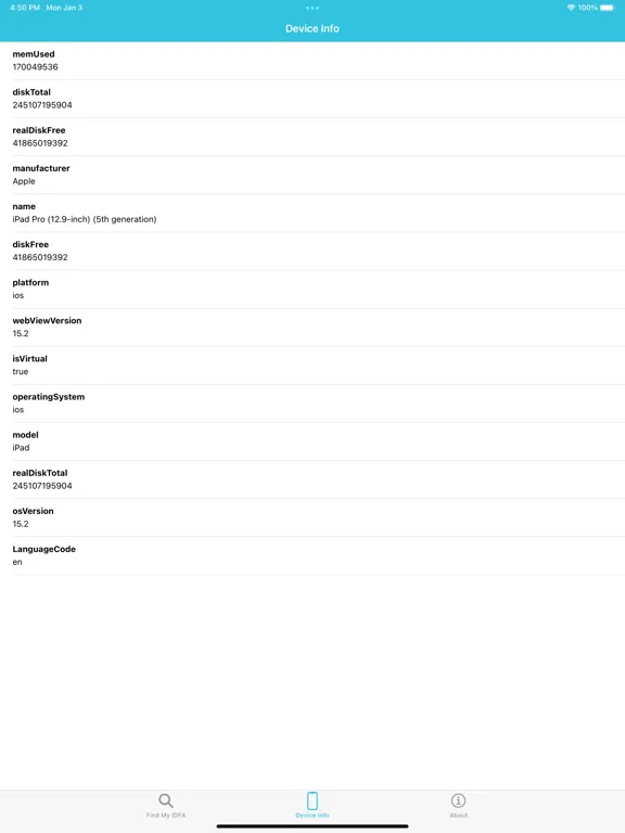 Captures d'écran de FindMyIDFA iPad 