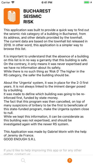 Zrzuty ekranu Bucharest Seismic Risk