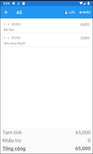 Zrzuty ekranu Cloud Menu POS