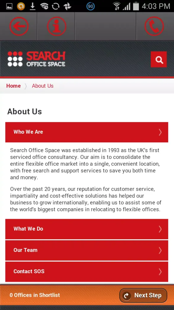 Search Office Space Screenshots