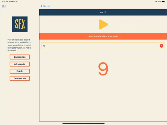 Sound Effects Play iPad  স্ক্রিনশট