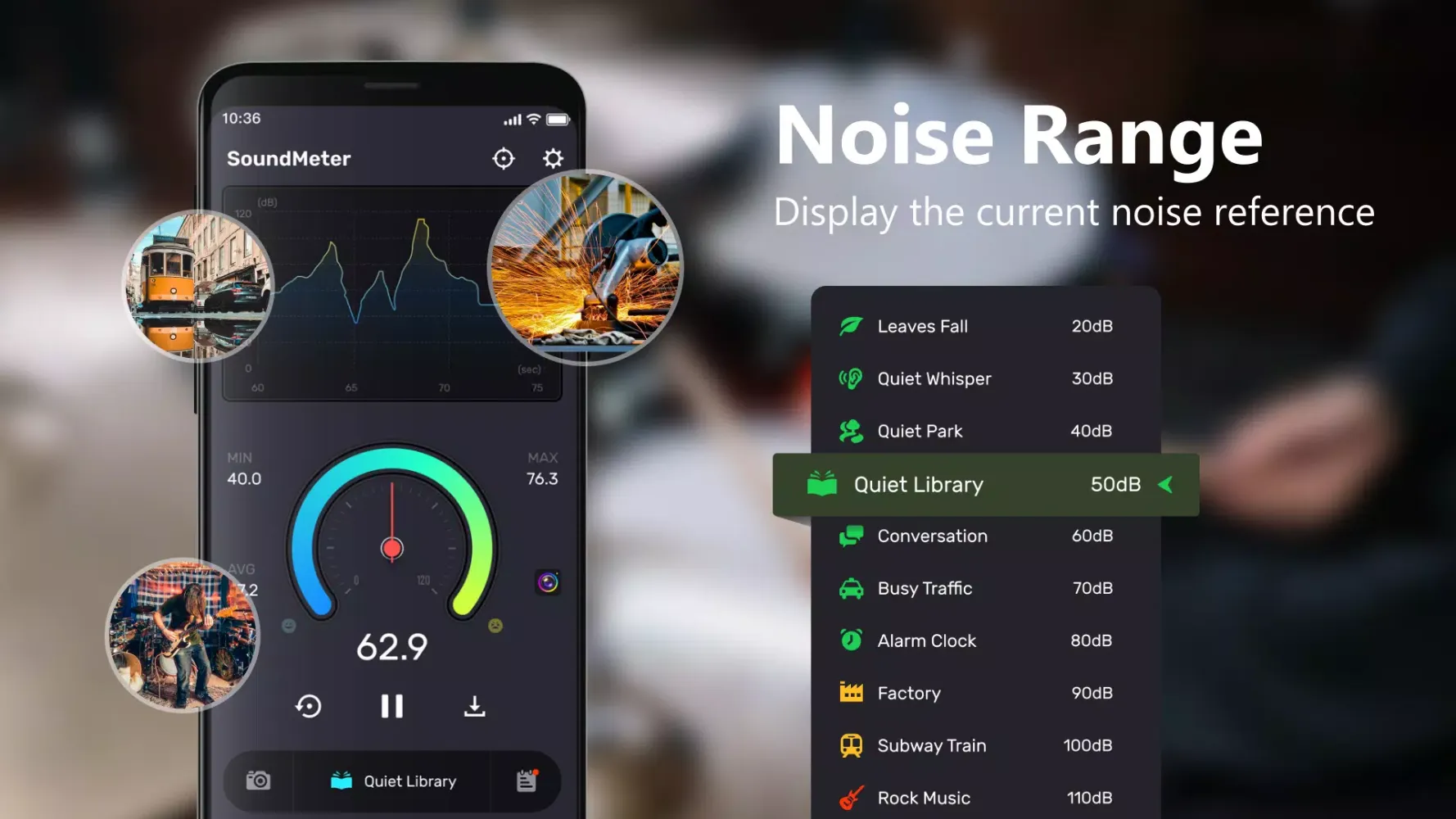 Captures d'écran de dB Sound Meter: Decibel Camera