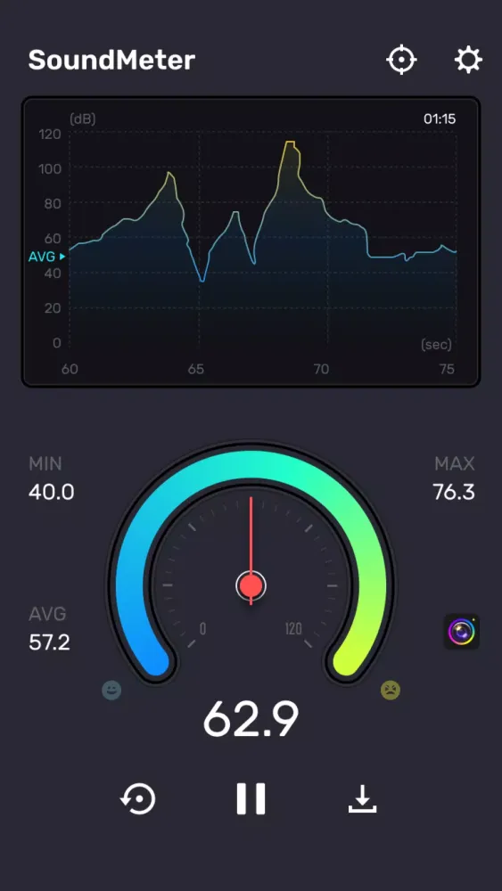 Captures d'écran de dB Sound Meter: Decibel Camera