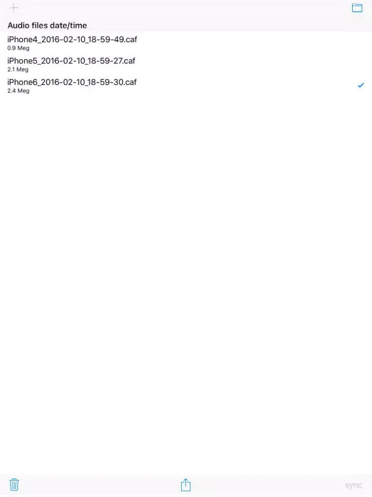 Sound Sync'd Recorder iPad  스크린샷