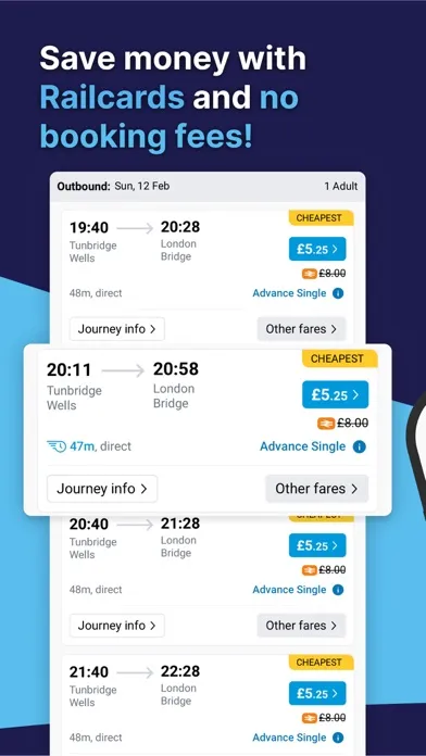 Captures d'écran de Southeastern: Train tickets